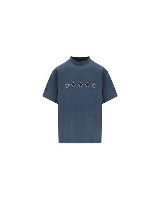 Balenciaga Blue Twisted Crew Neck T-Shirt "Washed" 850403 Ttvl2 8806" for men