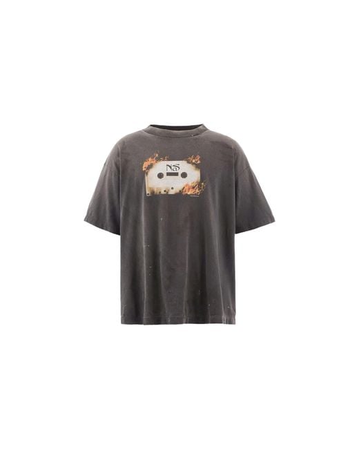 SAINT Mxxxxxx Black Nas "Burning Tapes" Printed T-Shirt Sm Hr1 0000 C20" for men
