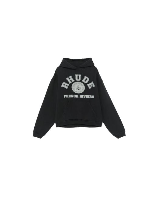 Rhude Black French Riviera Hoodie Vintage Rhps25Ho04012" for men
