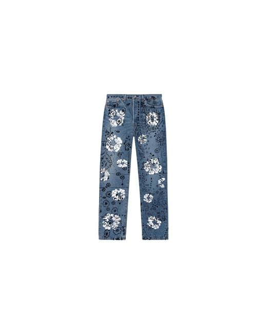 DENIM TEARS Blue Irak Levi's 501 Wreath Logo Jeans "Light Wash Vintage Dt294" for men