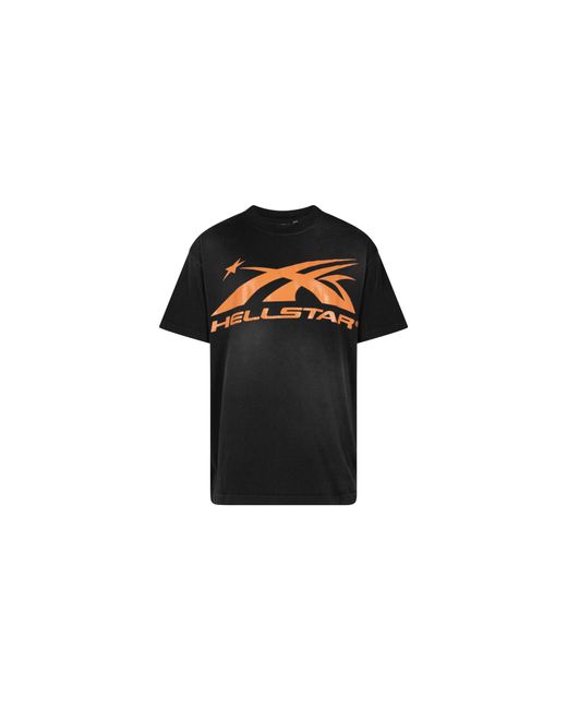 HELLSTAR Black Sport Logo Gel T-Shirt Hs01Scc001 Ora" for men