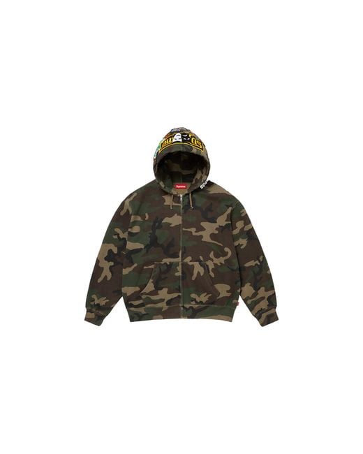 Supreme Black Patches Zip Up Hooded Sweatshirt "Fw26