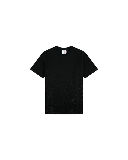 Casablanca Black Crystal Monogram Logo Short Sleeve T‑Shirt P26 Jts 001 10" for men