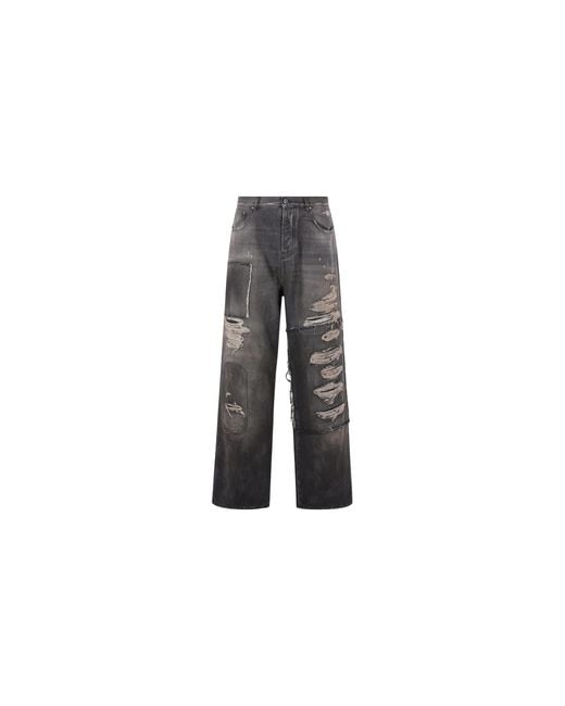 Amiri Black Carpenter Repaired Baggy Jean "Crafted" Ambmje1006 680" for men