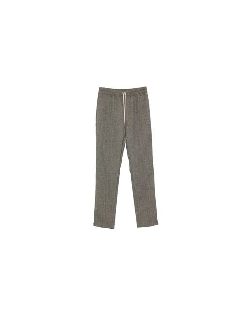 Rick Owens Black Drawstring Slim Long Pants Melange" Ru02F4390 Wbi 79" for men