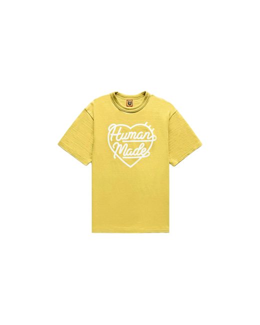 Human Made Yellow Color T-Shirt #2 Hm25Cs038 Yell" for men