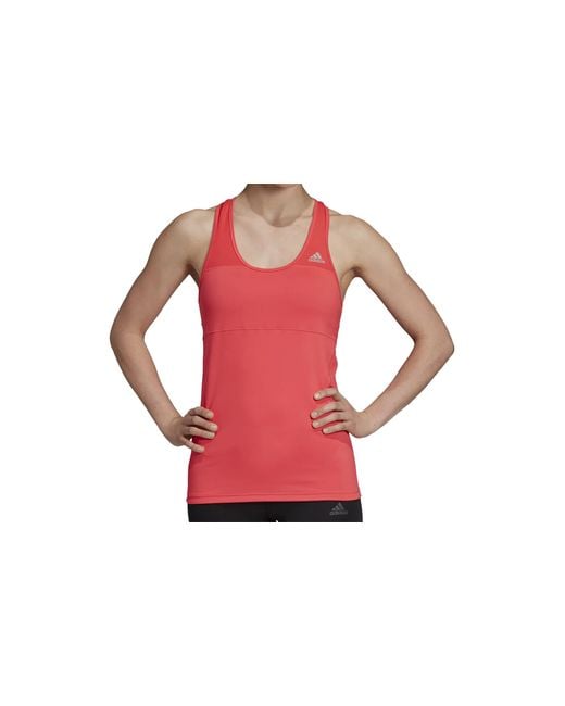 Adidas Red Climalite Cross Tank Top "Shock Shock" Ec3667"