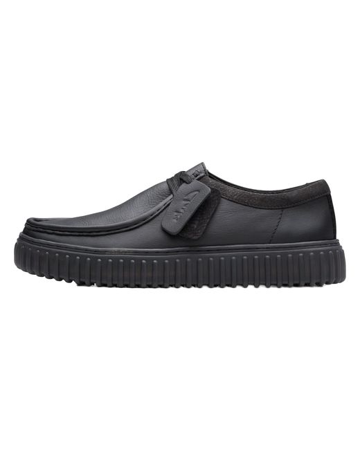 Clarks Black Torhill Lo Leather" 26181385" for men