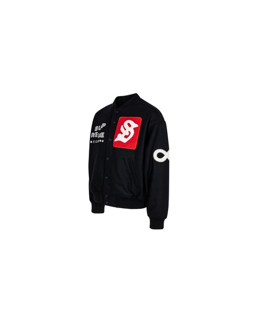 Buy Supreme Supreme Tourist Varsity Jacket Black - Stadium Goods