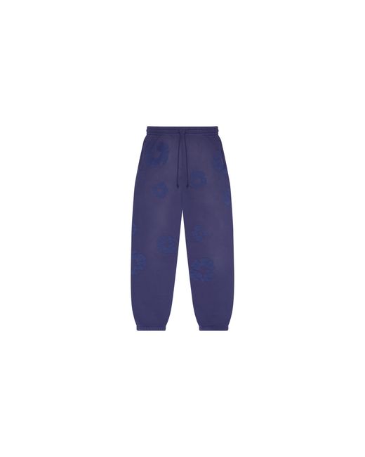 DENIM TEARS Blue Mono Cotton Wreath Sweatpants "Washed" Dt105" for men