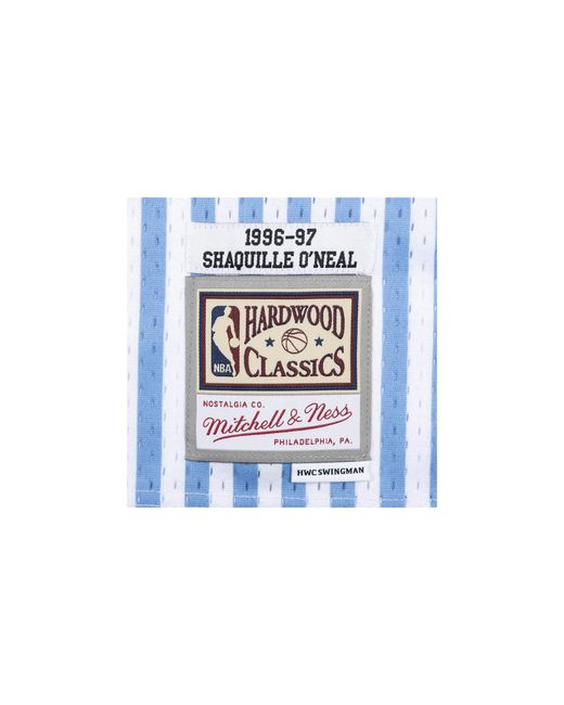 Mitchell & Ness Blue Nba Shaquille O'Neal Striped Swingman Jersey "1996 Los Angeles Lakers" Smjybw19047 Lalptbl96Son" for men