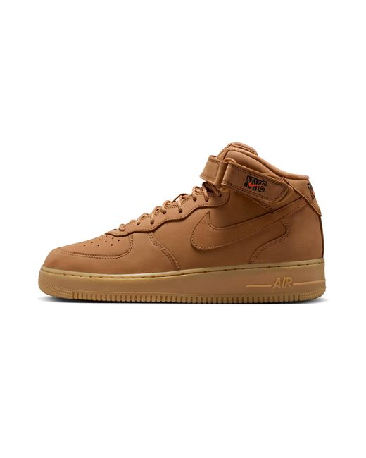 Nike Brown Air Force 1 Mid "Flax (2014) 715889 201" for men