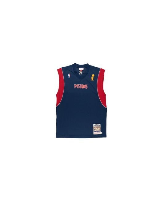 Mitchell & Ness Black Nba Shooting Shirt Pistons 2003 "Detroit Pistons" Assh6321 Dpi03Pppnavy" for men
