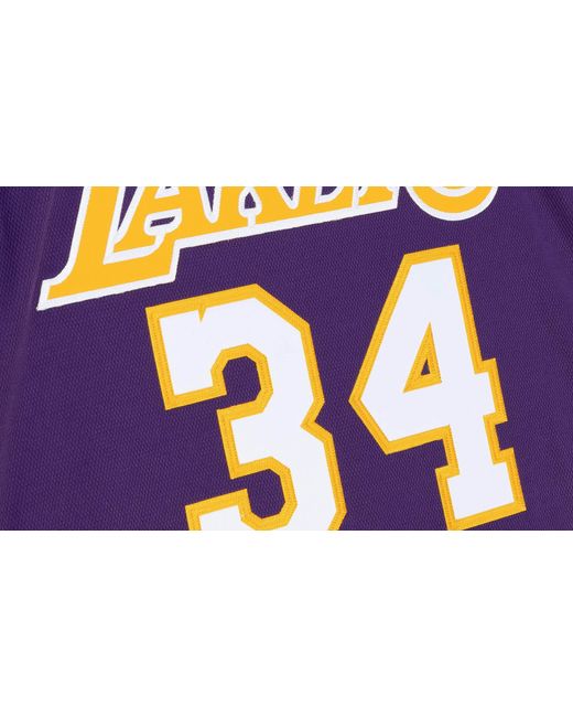 Mitchell & Ness Black Authentic Jersey "Nba La Lakers 1999 Shaquille O'Neal" Ajy4Cp18186 Lalpurp99Son" for men