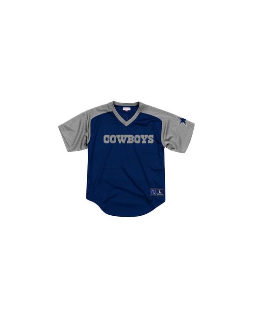 Mitchell & Ness Blue Nfl Final Seconds Mesh V-Neck Shirt "Dallas Cowboys for men