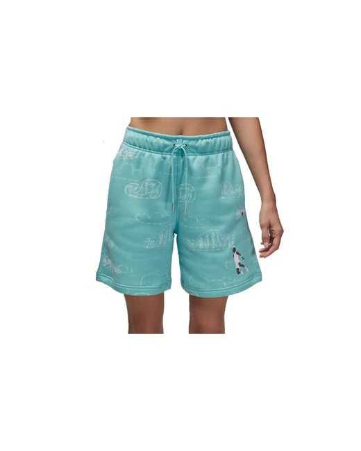 Nike Blue Flight Washed Fleece Shorts "Dark Powder" Dz3363 464"