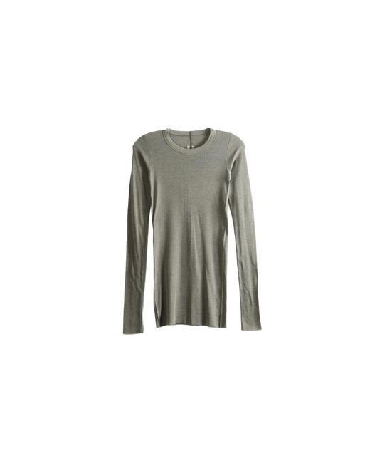 Rick Owens Black Rib Long-Sleeve T-Shirt "Dust" Rp02F5202 Rjsw 34"
