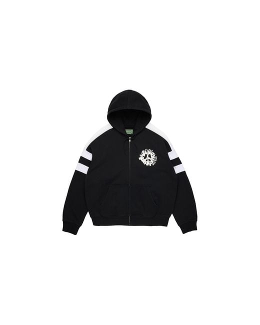 DENIM TEARS Black Denim U Paneled Zip Hoodie Dt900" for men