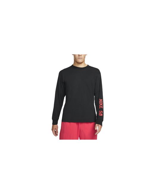 Nike Black Sb Skate Long-Sleeve T-Shirt Dm2258 010" for men