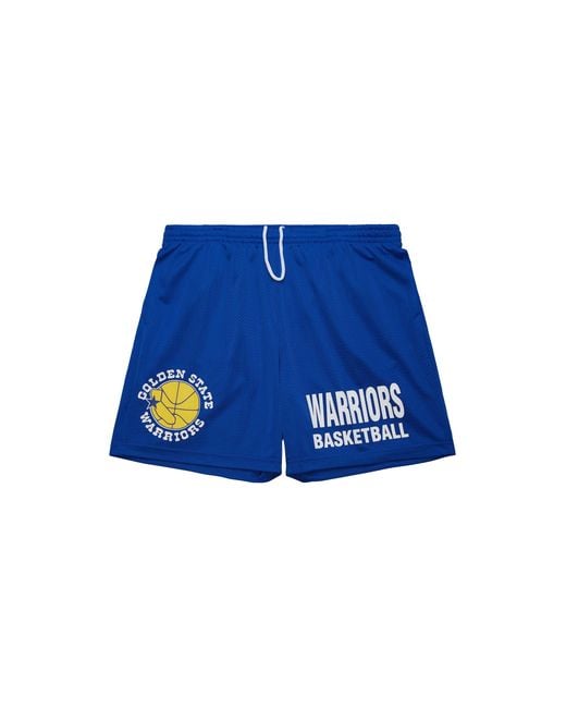Mitchell & Ness Blue Gameday Mesh 7In Shorts Vintage Logo "Nba Warriors" Pshr6914 Gswyyppproya" for men