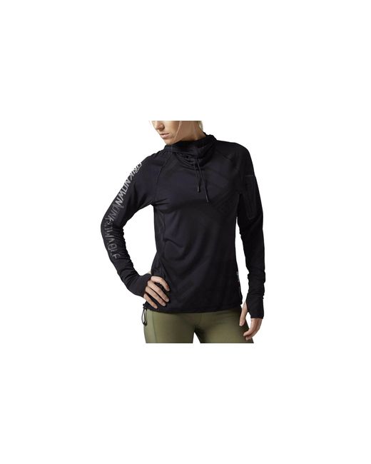 Reebok Black Crossfit Jacquard Longsleeve Hoodie Ai9414"