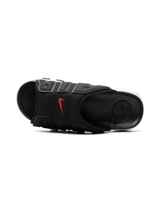 Nike Air More Uptempo Slide "black White Red" Shoes for men