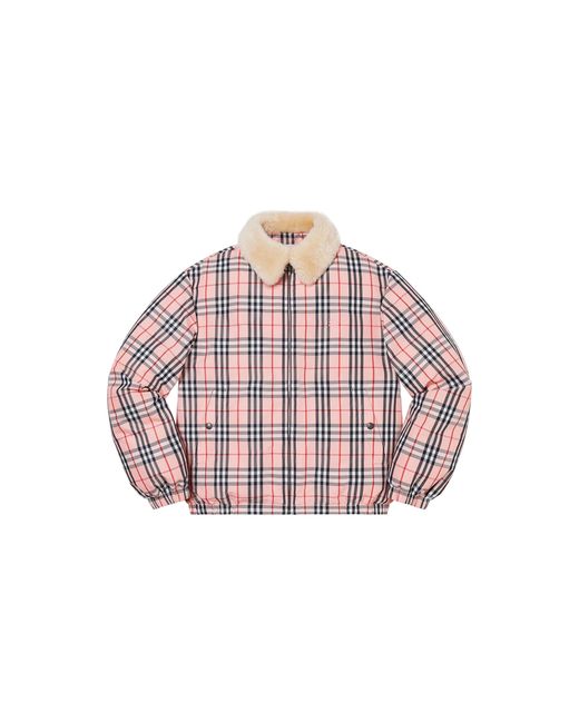 Supreme Black Burberry Shearling Collar Down Puffer Jacket "Ss22