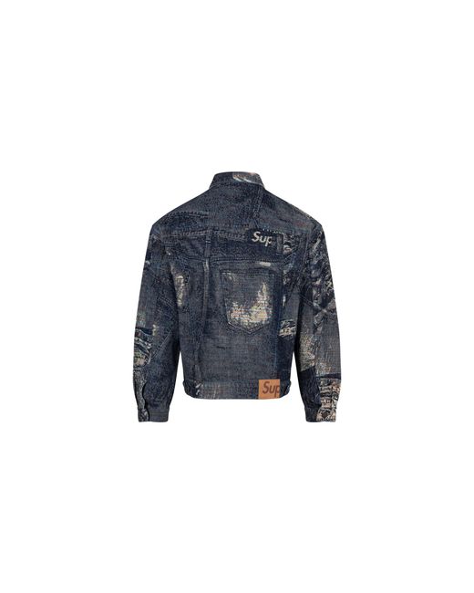Supreme Black Archive Denim Jacquard Trucker Jacket "Ss23" Su100001"