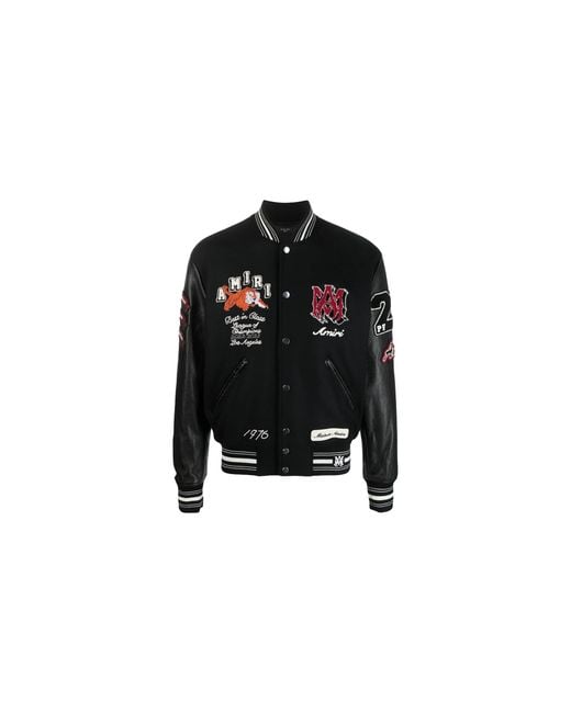 Amiri Black Tiger Varsity Jacket Pf23Mos003 001" for men