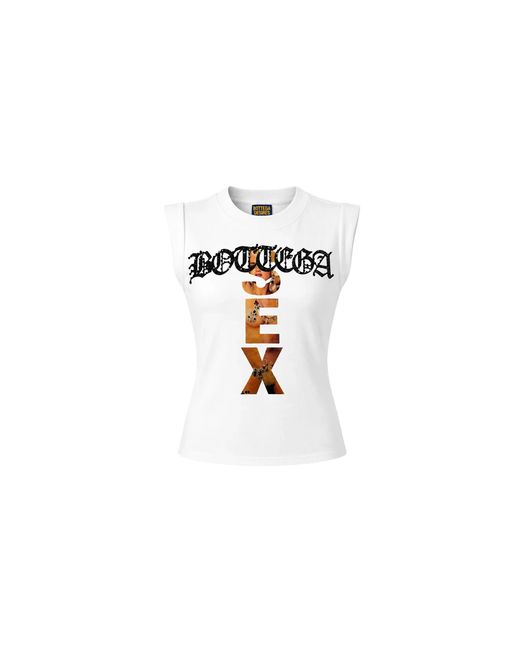 Bottega Desires Black Madonna Sleeveless T-Shirt Bd044"