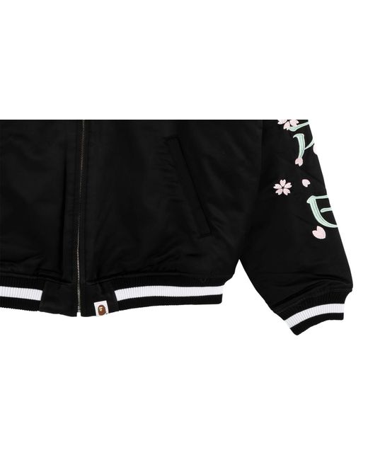 A Bathing Ape Black Sakura Souvenir Jacket M140009 C" for men