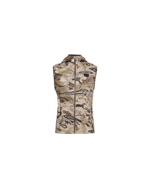 Under Armour Black Rut Fleece Vest Hoodie "Barren Camo Afs 1356288 999" for men