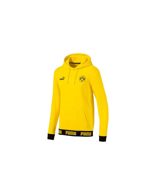 PUMA Yellow Bvb Ftblculture Hoodie "Cyber" 755788 01" for men