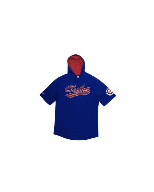 Mitchell & Ness Blue Short Sleeve Hoodie "Mlb Chicago Cubs" Hdssaj19007 Ccuroya" for men