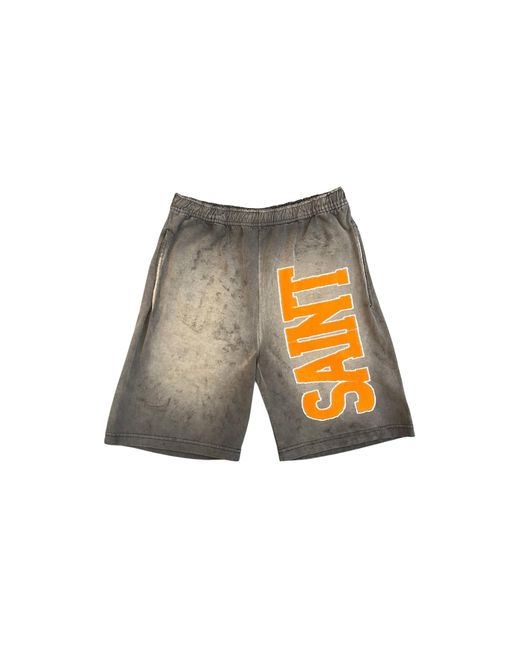 SAINT Mxxxxxx Black Cut Sew Easy Shorts "Charcoal" Sm Mk8 0000 070" for men
