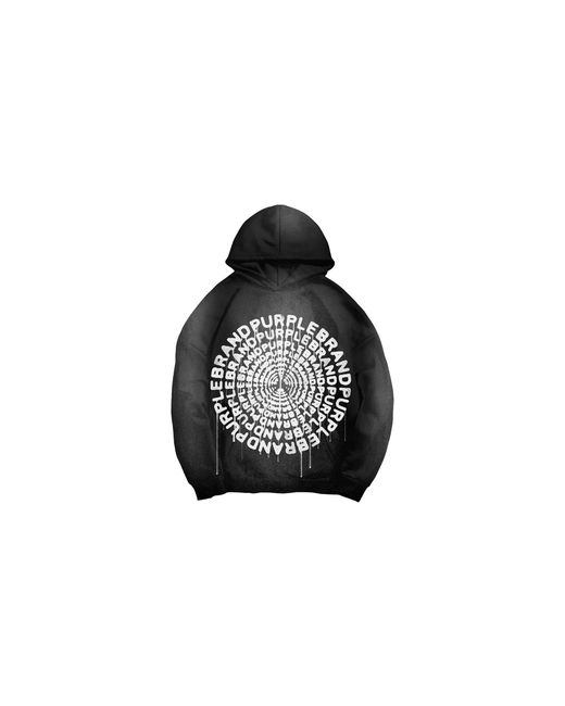 Purple Brand Black Heavyweight Fleece Pullover Graphic Hoodie P401 Hbbc124" for men