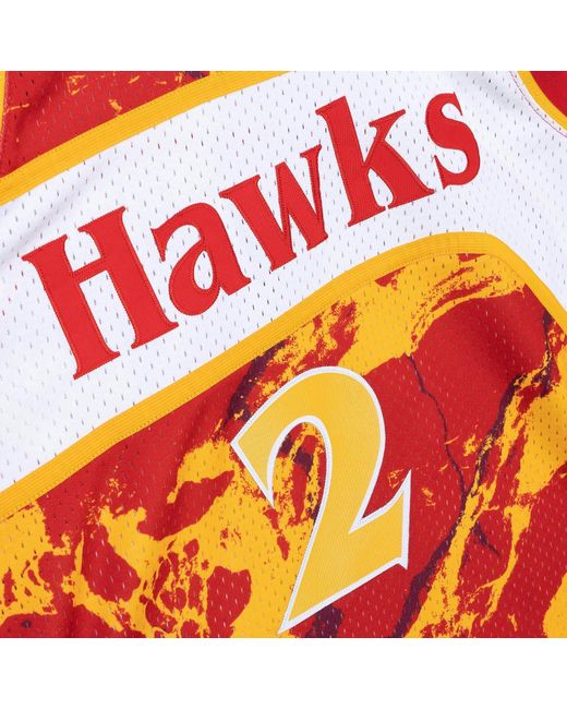 Mitchell & Ness Black Team Marble Swingman Jersey "Nba Atlanta Hawks 1991 Stacey Augmon" Tfsm1278 Aha91Sagred1" for men
