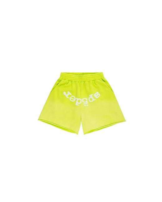Sp5der Black Og Web V2 Sweatshorts Acid 50" for men