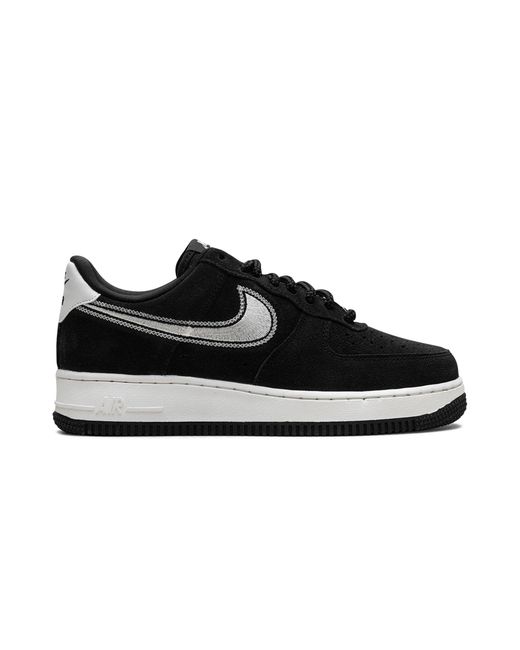 Nike Black Air Force 1 Low '07 Lv8 Sail Embroidered Swoosh" Hj4465 001" for men