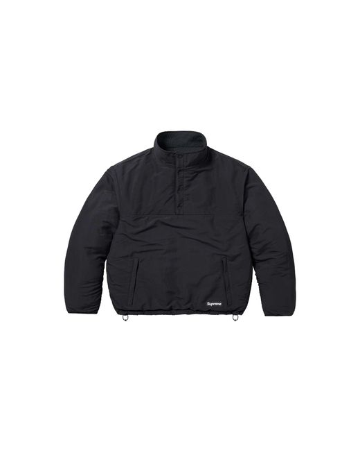 Supreme Black Polartec Shearling Reversible Pullover Jacket "Fw23