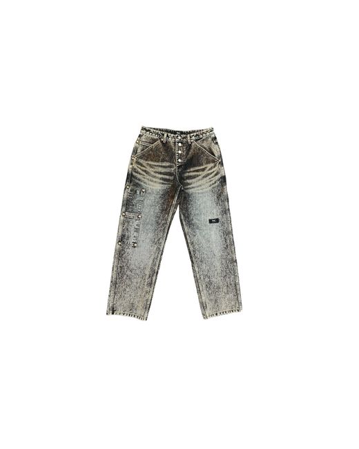 THUG CLUB Black Iron Faded Denim Pants Tc26Pt1501" for men