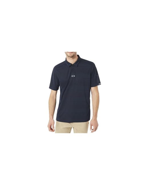 Oakley Blue Aero Stripe Jacquard Polo Shirt "Fathom" 434034 6Ac" for men