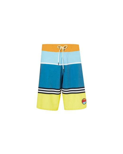 Oakley Blue 21" Striped 1975 Boardshort Color Block" Foa400108 94E" for men