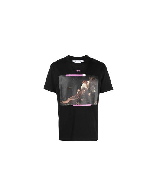 Off-White c/o Virgil Abloh Black Arrow Caravaggio St Fran Slim T-Shirt Omaa027S23Jer0031034" for men