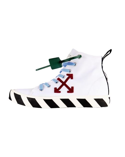 Off-White c/o Virgil Abloh Black Vulcanized Mid Top Burgundy Arrow" 222607M236009" for men