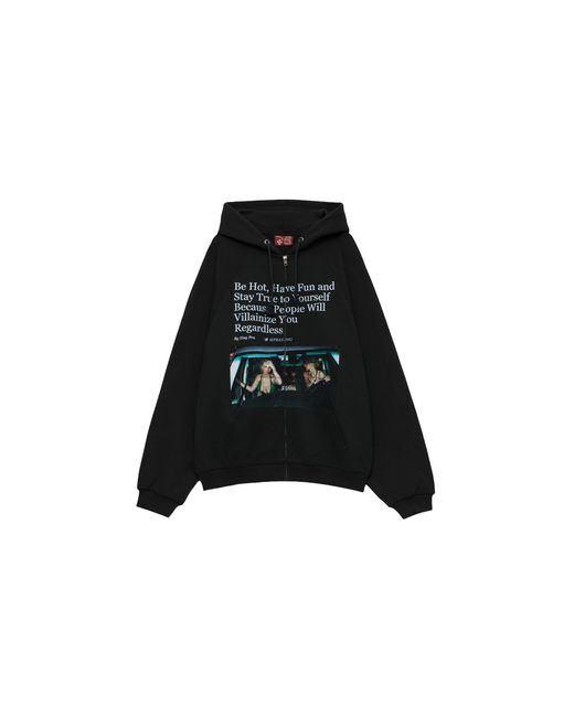 PRAYING Black Be Hot Zip Up Hoodie Pray242186" for men