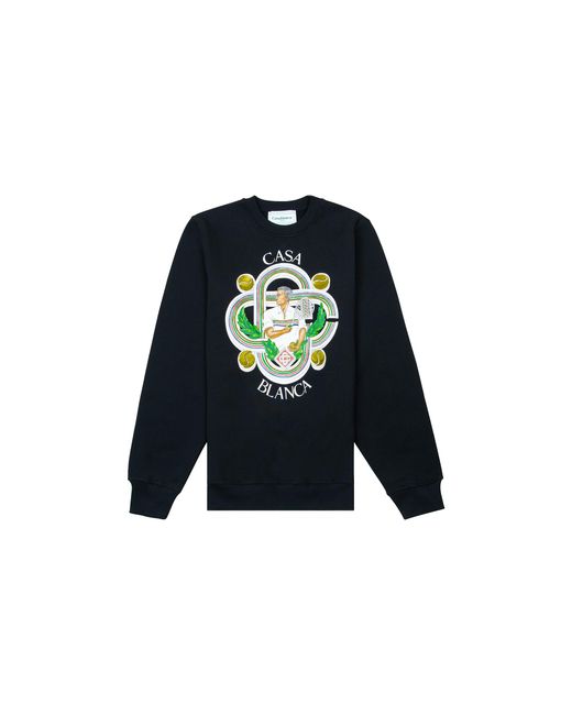 Casablanca Black Le Joueur Printed Sweatshirt Mf23 Jtp 001 02" for men