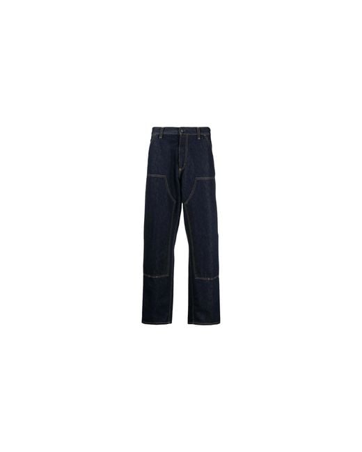 Carhartt Black Double Knee Denim Pants Rinsed" I032699 01 02" for men
