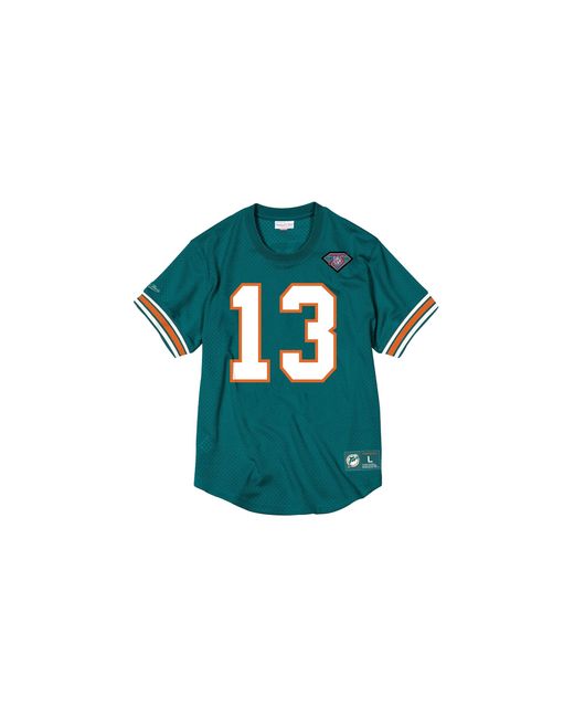 Mitchell & Ness Green Nfl Name & Number Mesh Crew Neck Shirt "Miami Dolphins for men