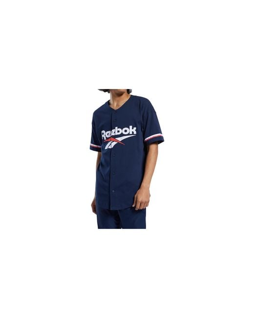 Reebok Black Classics Baseball Jersey "Collegiate" Fk2538" for men